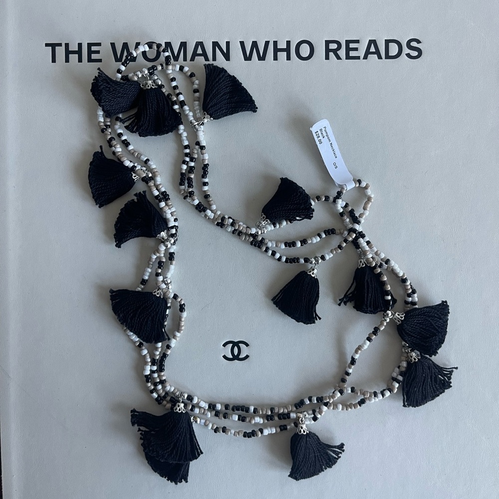 Black Multi Single Strand PomPom Necklace